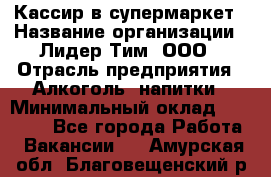 Кассир в супермаркет › Название организации ­ Лидер Тим, ООО › Отрасль предприятия ­ Алкоголь, напитки › Минимальный оклад ­ 25 000 - Все города Работа » Вакансии   . Амурская обл.,Благовещенский р-н